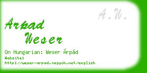arpad weser business card